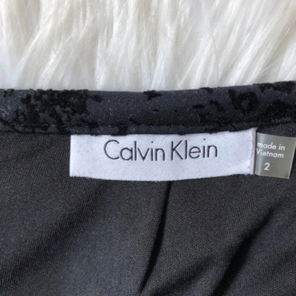 Calvin Klein Pencil SkirtTextured Velvet Black 2 - Picture 4 of 4